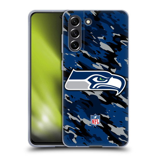 NFL Seattle Seahawks Logo Camou Soft Gel Case for Samsung Galaxy S21 FE 5G