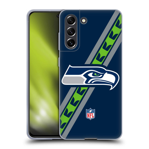 NFL Seattle Seahawks Logo Stripes Soft Gel Case for Samsung Galaxy S21 FE 5G