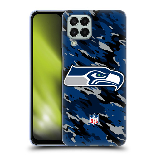 NFL Seattle Seahawks Logo Camou Soft Gel Case for Samsung Galaxy M33 (2022)