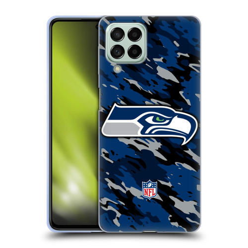 NFL Seattle Seahawks Logo Camou Soft Gel Case for Samsung Galaxy M53 (2022)