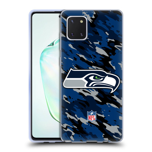 NFL Seattle Seahawks Logo Camou Soft Gel Case for Samsung Galaxy Note10 Lite