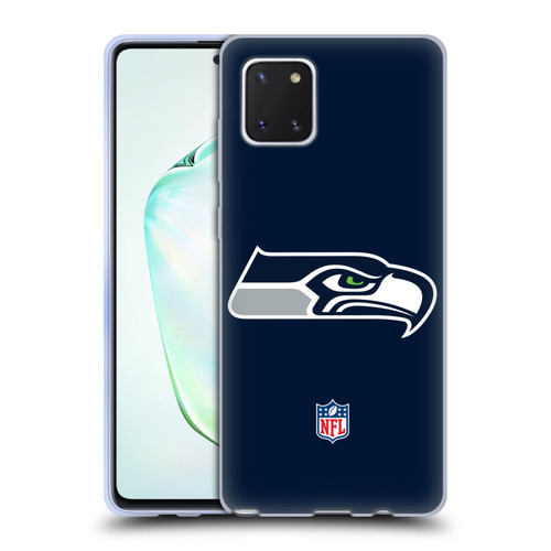 NFL Seattle Seahawks Logo Plain Soft Gel Case for Samsung Galaxy Note10 Lite