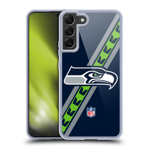 NFL Seattle Seahawks Logo Stripes Soft Gel Case for Samsung Galaxy S22+ 5G