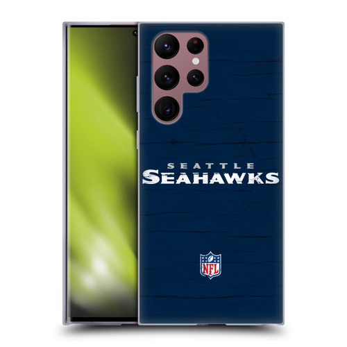 NFL Seattle Seahawks Logo Distressed Look Soft Gel Case for Samsung Galaxy S22 Ultra 5G