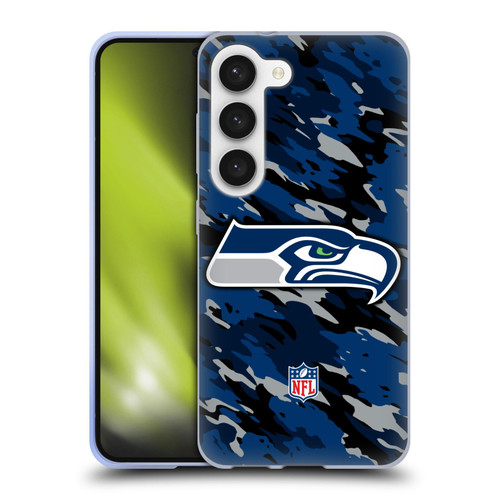 NFL Seattle Seahawks Logo Camou Soft Gel Case for Samsung Galaxy S23 5G