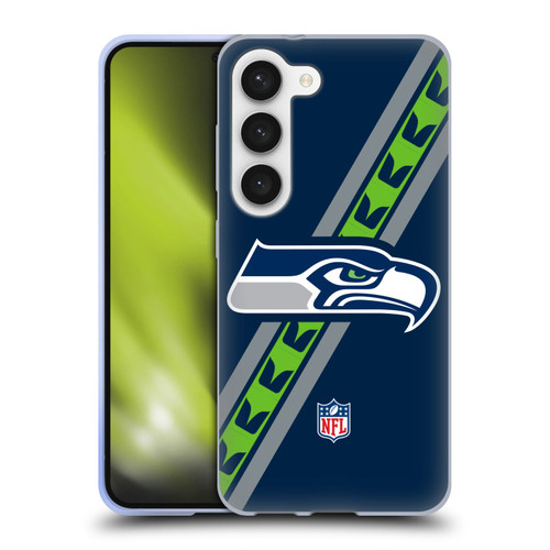 NFL Seattle Seahawks Logo Stripes Soft Gel Case for Samsung Galaxy S23 5G