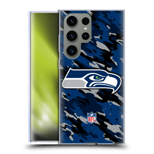 NFL Seattle Seahawks Logo Camou Soft Gel Case for Samsung Galaxy S23 Ultra 5G