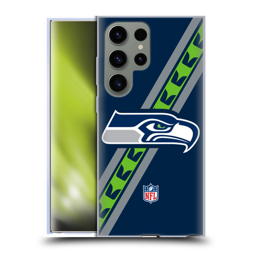 NFL Seattle Seahawks Logo Stripes Soft Gel Case for Samsung Galaxy S23 Ultra 5G