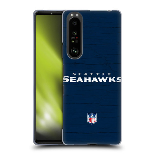 NFL Seattle Seahawks Logo Distressed Look Soft Gel Case for Sony Xperia 1 III