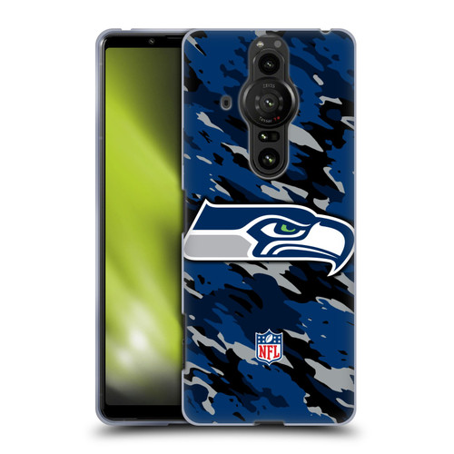 NFL Seattle Seahawks Logo Camou Soft Gel Case for Sony Xperia Pro-I