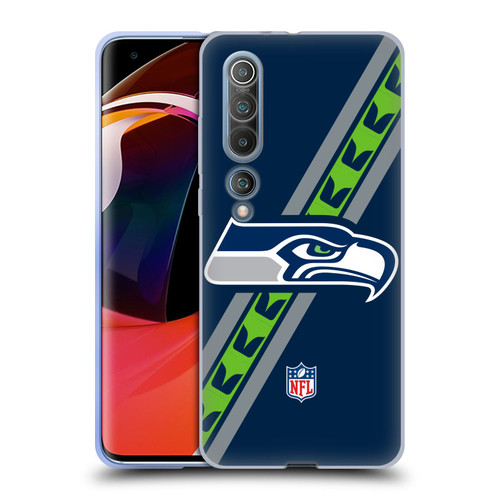 NFL Seattle Seahawks Logo Stripes Soft Gel Case for Xiaomi Mi 10 5G / Mi 10 Pro 5G