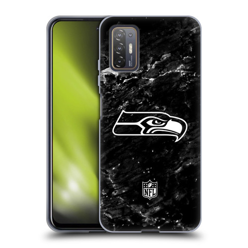 NFL Seattle Seahawks Artwork Marble Soft Gel Case for HTC Desire 21 Pro 5G