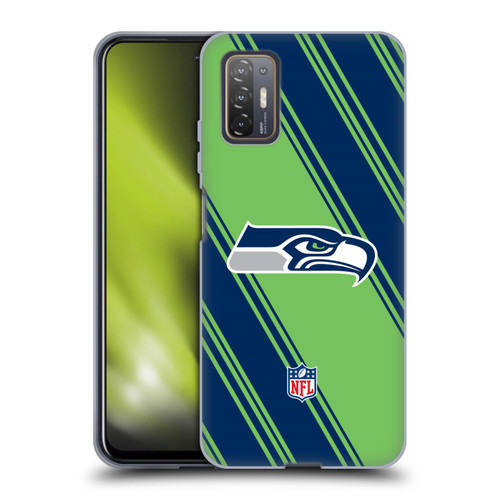 NFL Seattle Seahawks Artwork Stripes Soft Gel Case for HTC Desire 21 Pro 5G