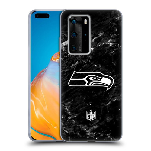 NFL Seattle Seahawks Artwork Marble Soft Gel Case for Huawei P40 Pro / P40 Pro Plus 5G