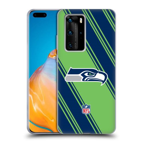 NFL Seattle Seahawks Artwork Stripes Soft Gel Case for Huawei P40 Pro / P40 Pro Plus 5G
