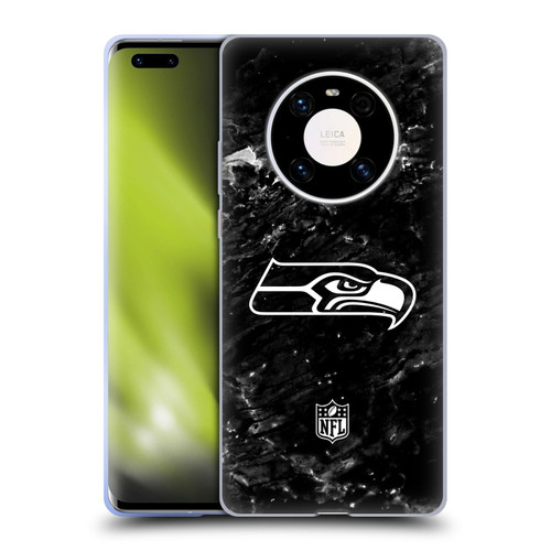NFL Seattle Seahawks Artwork Marble Soft Gel Case for Huawei Mate 40 Pro 5G
