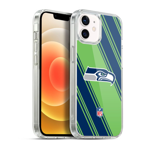 NFL Seattle Seahawks Artwork Stripes Soft Gel Case for Apple iPhone 12 / iPhone 12 Pro & MagSafe