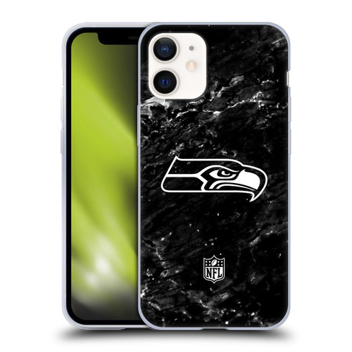 NFL Seattle Seahawks Artwork Marble Soft Gel Case for Apple iPhone 12 Mini