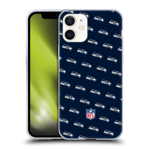 NFL Seattle Seahawks Artwork Patterns Soft Gel Case for Apple iPhone 12 Mini