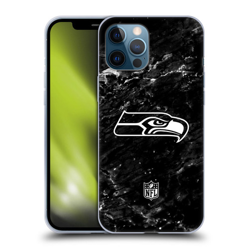 NFL Seattle Seahawks Artwork Marble Soft Gel Case for Apple iPhone 12 Pro Max