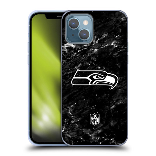 NFL Seattle Seahawks Artwork Marble Soft Gel Case for Apple iPhone 13