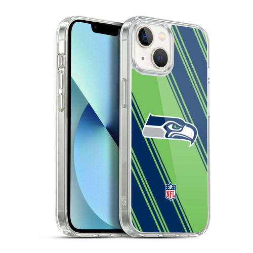 NFL Seattle Seahawks Artwork Stripes Soft Gel Case for Apple iPhone 13