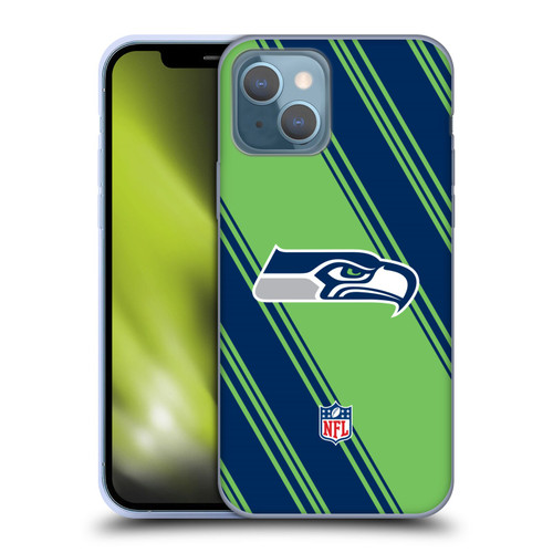 NFL Seattle Seahawks Artwork Stripes Soft Gel Case for Apple iPhone 13