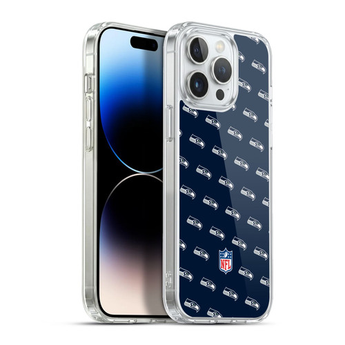 NFL Seattle Seahawks Artwork Patterns Soft Gel Case for Apple iPhone 13 Pro Max