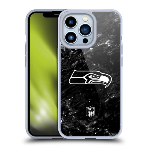 NFL Seattle Seahawks Artwork Marble Soft Gel Case for Apple iPhone 13 Pro