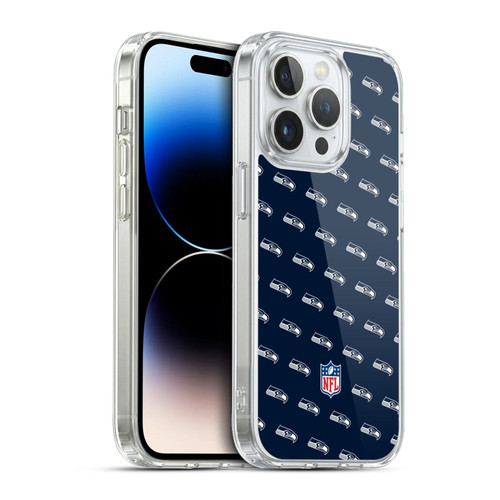 NFL Seattle Seahawks Artwork Patterns Soft Gel Case for Apple iPhone 13 Pro