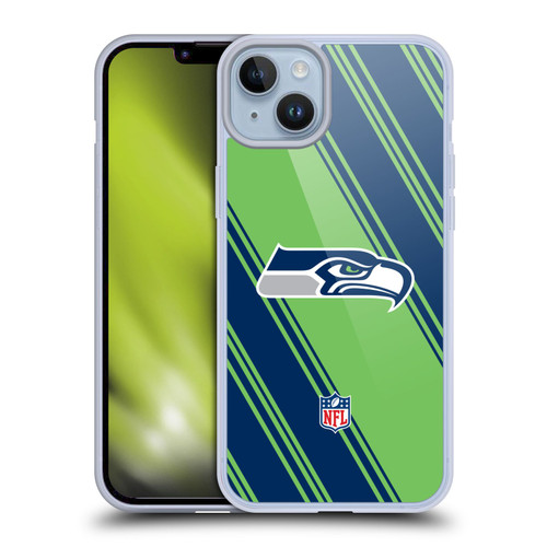 NFL Seattle Seahawks Artwork Stripes Soft Gel Case for Apple iPhone 14 Plus NFL Seattle Seahawks Artwork Stripes Soft Gel Case for Apple iPhone 14 Plus