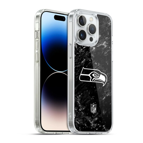 NFL Seattle Seahawks Artwork Marble Soft Gel Case for Apple iPhone 14 Pro Max