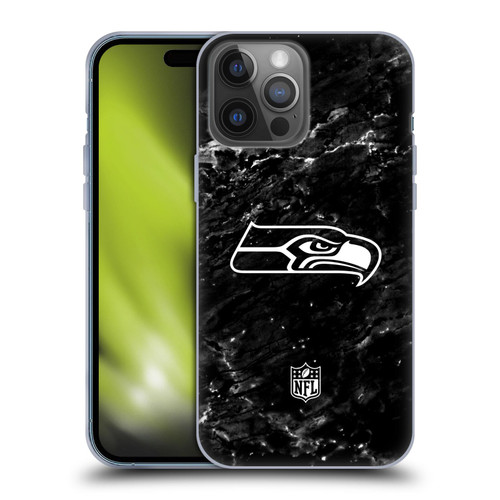 NFL Seattle Seahawks Artwork Marble Soft Gel Case for Apple iPhone 14 Pro Max