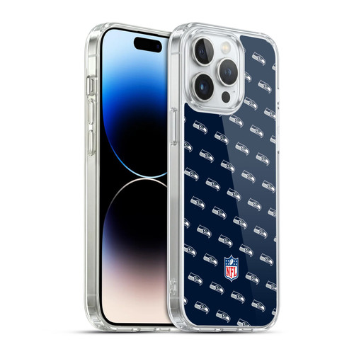 NFL Seattle Seahawks Artwork Patterns Soft Gel Case for Apple iPhone 14 Pro Max