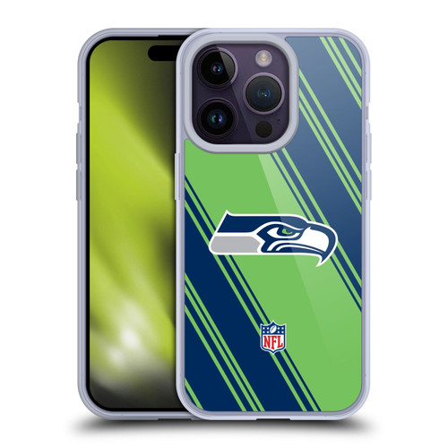 NFL Seattle Seahawks Artwork Stripes Soft Gel Case for Apple iPhone 14 Pro NFL Seattle Seahawks Artwork Stripes Soft Gel Case for Apple iPhone 14 Pro