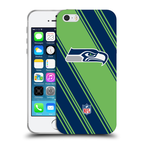 NFL Seattle Seahawks Artwork Stripes Soft Gel Case for Apple iPhone 5 / 5s / iPhone SE 2016
