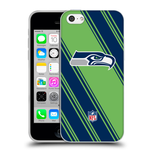 NFL Seattle Seahawks Artwork Stripes Soft Gel Case for Apple iPhone 5c