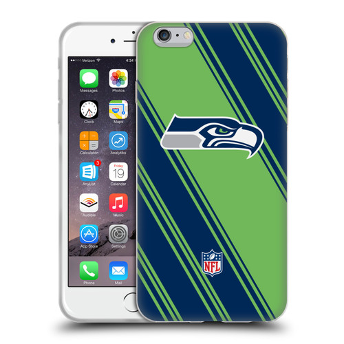 NFL Seattle Seahawks Artwork Stripes Soft Gel Case for Apple iPhone 6 Plus / iPhone 6s Plus