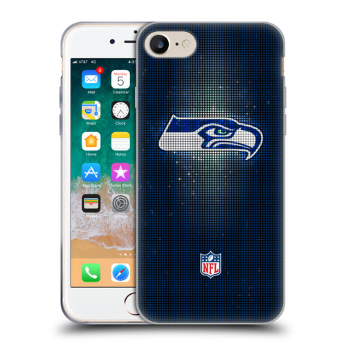NFL Seattle Seahawks Artwork LED Soft Gel Case for Apple iPhone 7 / 8 / SE 2020 & 2022