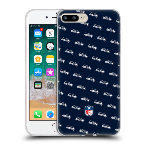 NFL Seattle Seahawks Artwork Patterns Soft Gel Case for Apple iPhone 7 Plus / iPhone 8 Plus