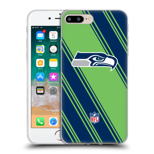 NFL Seattle Seahawks Artwork Stripes Soft Gel Case for Apple iPhone 7 Plus / iPhone 8 Plus