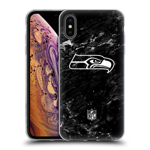 NFL Seattle Seahawks Artwork Marble Soft Gel Case for Apple iPhone XS Max