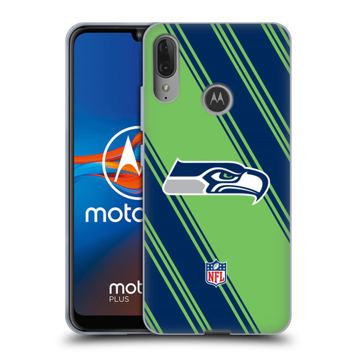 NFL Seattle Seahawks Artwork Stripes Soft Gel Case for Motorola Moto E6 Plus