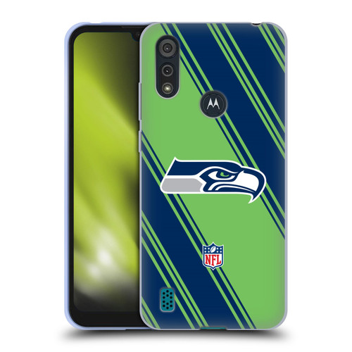 NFL Seattle Seahawks Artwork Stripes Soft Gel Case for Motorola Moto E6s (2020)