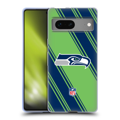 NFL Seattle Seahawks Artwork Stripes Soft Gel Case for Google Pixel 7