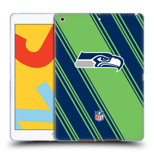 NFL Seattle Seahawks Artwork Stripes Soft Gel Case for Apple iPad 10.2 2019/2020/2021