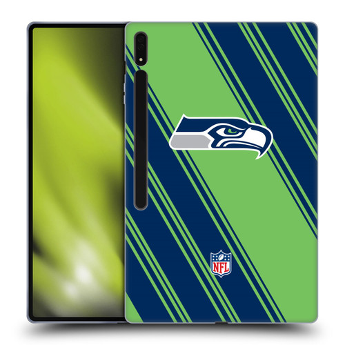NFL Seattle Seahawks Artwork Stripes Soft Gel Case for Samsung Galaxy Tab S8 Ultra