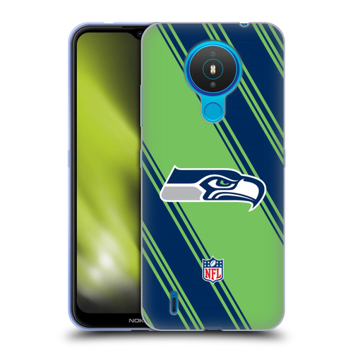 NFL Seattle Seahawks Artwork Stripes Soft Gel Case for Nokia 1.4
