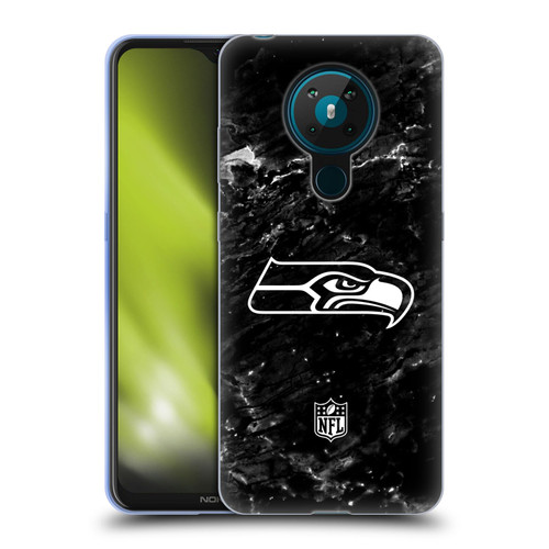 NFL Seattle Seahawks Artwork Marble Soft Gel Case for Nokia 5.3