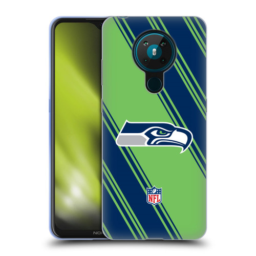 NFL Seattle Seahawks Artwork Stripes Soft Gel Case for Nokia 5.3
